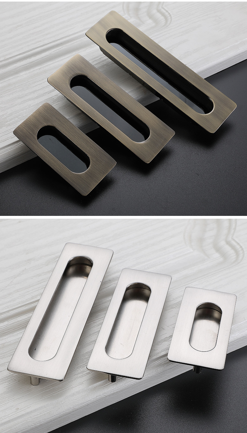 暗装抽屉柜门拉手黑色隐形内嵌入式开槽把手移门衣柜推拉门暗拉手