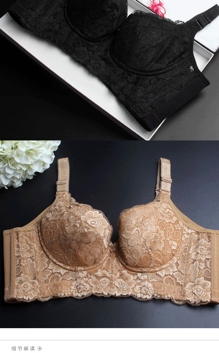 新品性感大码桑蚕丝无钢圈无海棉聚拢全罩杯薄文胸罩调整型内衣女