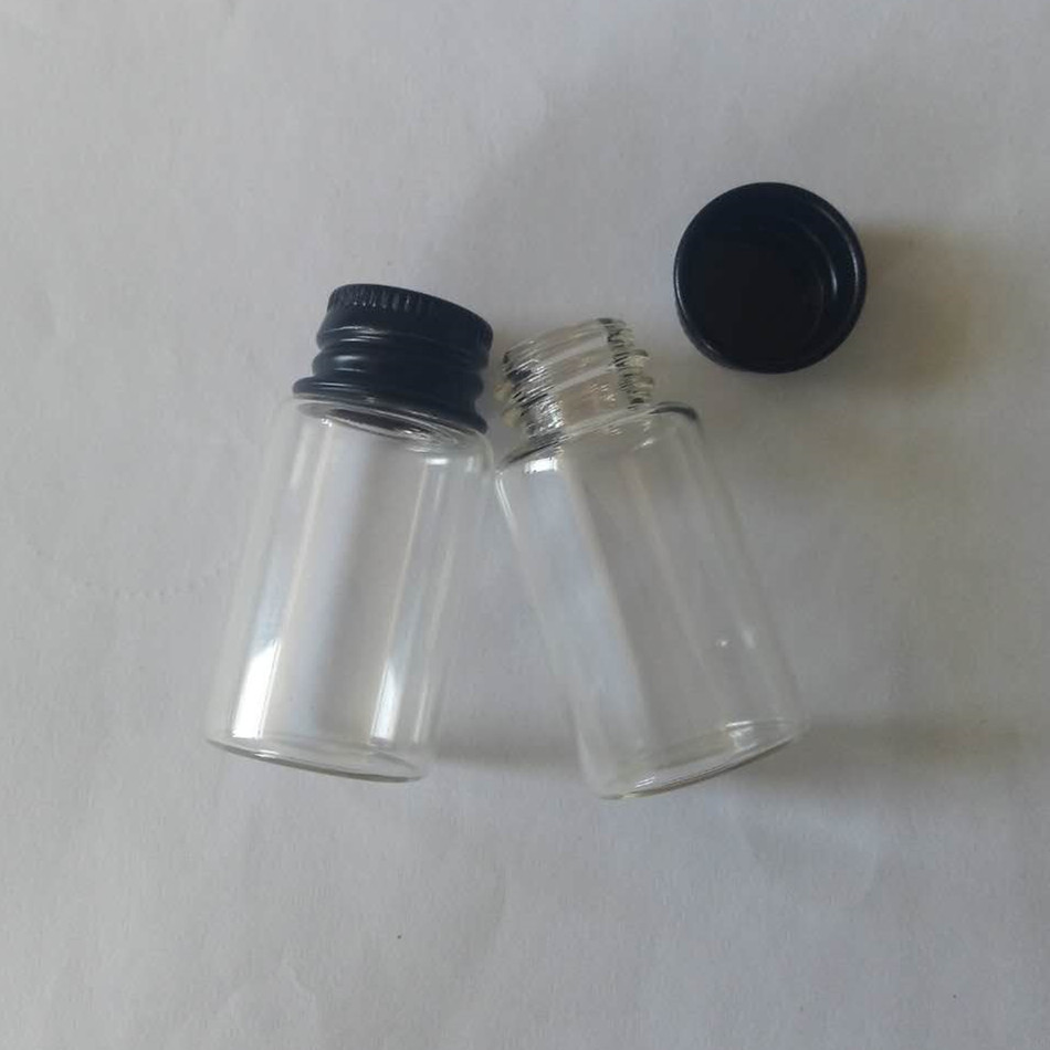 12ml透明玻璃瓶管制瓶配金色黑色铝盖 化妆品分装瓶密封瓶药用瓶