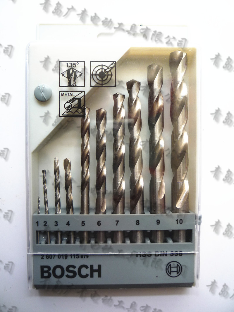 德国bosch博世直柄麻花钻手电钻钻头10支套装工业级钢材金属钻头