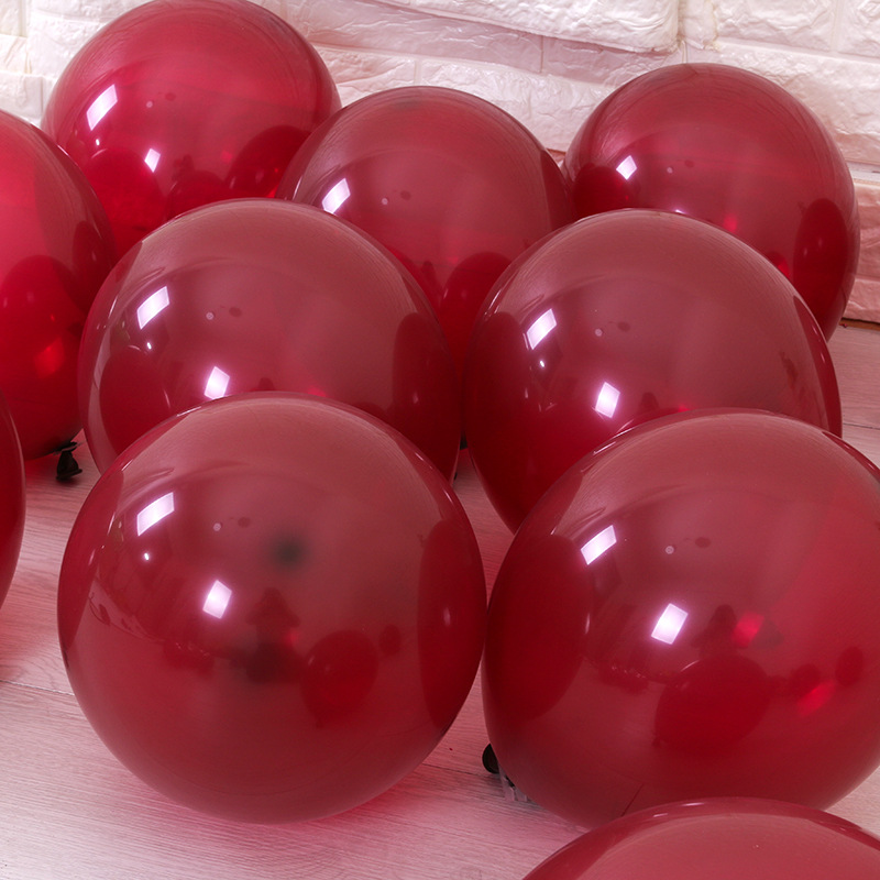 酒红色气球 创意浪漫结婚葡萄酒红气球 5寸中国红乳胶气球批发