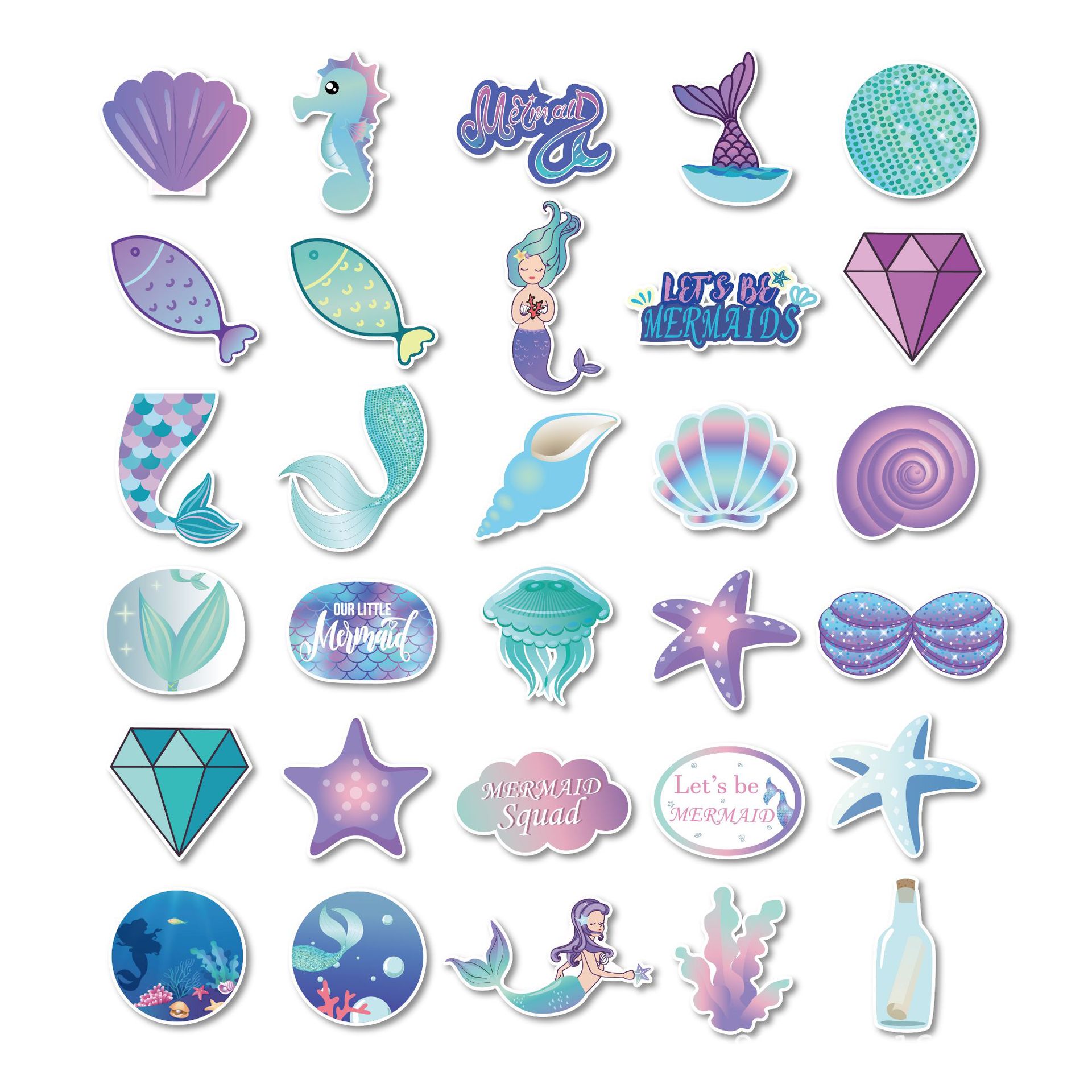 亚马逊防水贴纸 行李拉杆旅行箱 滑板文具甜甜圈美人鱼橄榄球足球