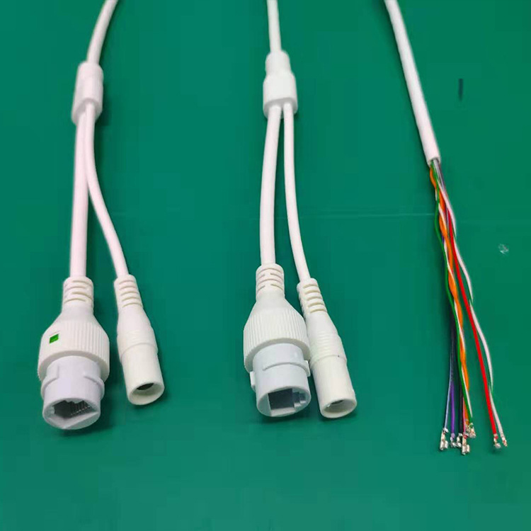 7米10芯网络摄像机尾线一拖三rj45复位开关线生产厂家