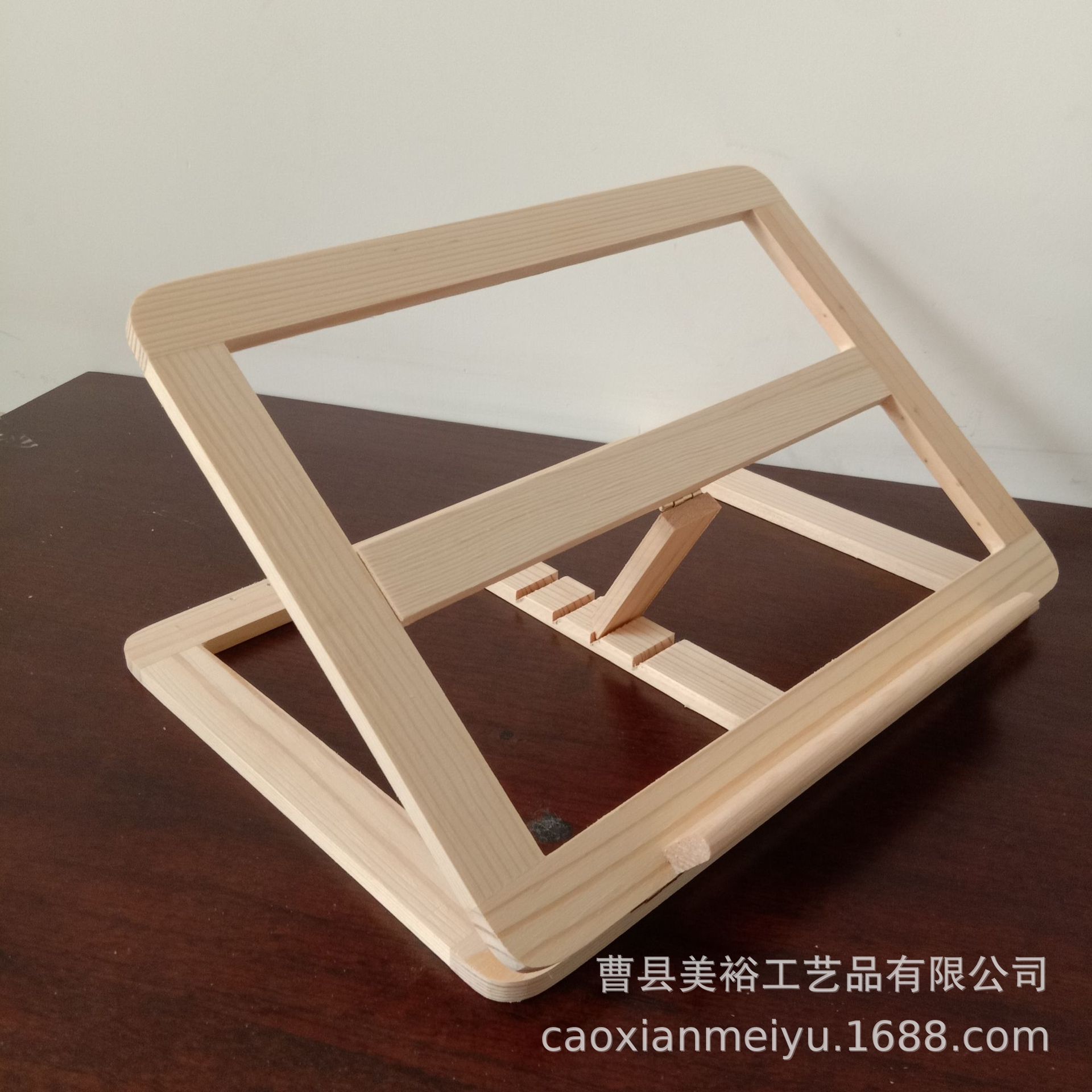 木质便携折叠平板电脑支架 实木平板电脑支架 木质支架可调节