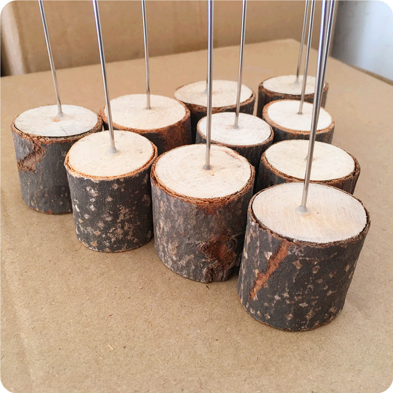 复古 木制 原木 树 便签座 便签夹子 照片夹 婚庆装饰