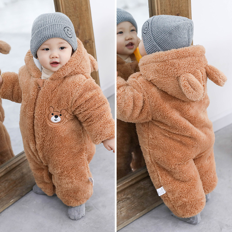 Newborn Baby Clothes Jumpsuit Autumn and Winter Suit Internet Celebrity Thick Warm Men and Women Baby Going out Outerwear Winter Clothing Season