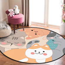 跨境一件代发卡通可爱小猫咪客厅卧室吊篮椅防滑圆形地垫地毯