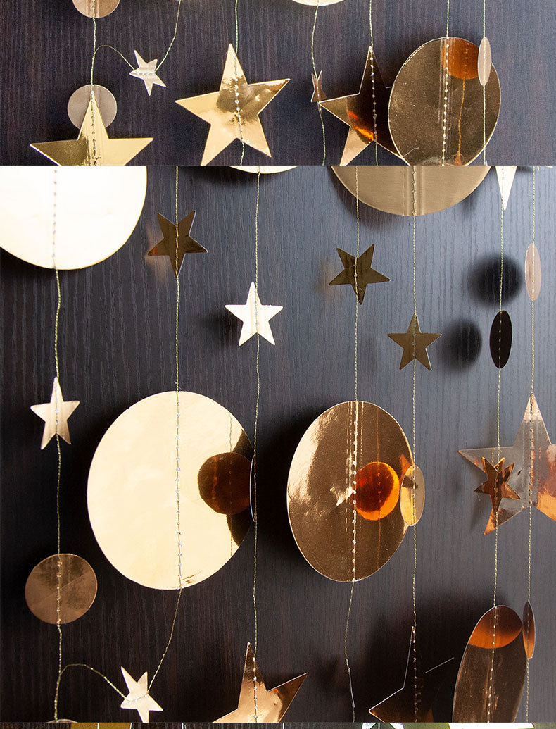 五角星拉花 星星挂饰挂件 纸片串婚庆生日新年派对情人节装饰用品