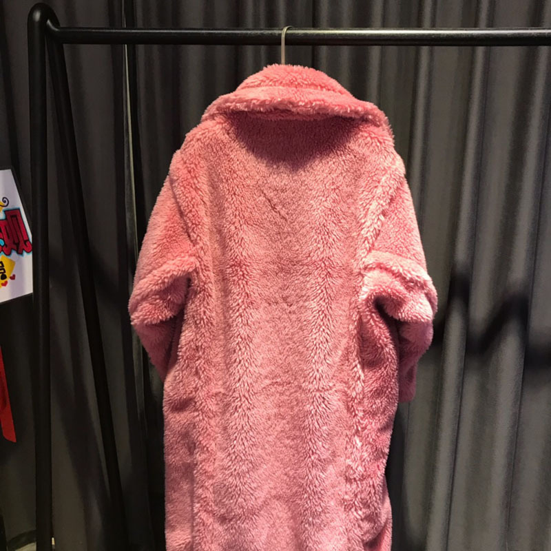 2020新款秋冬走秀泰迪熊大衣女廊形明星款加厚长款外套大牌同款