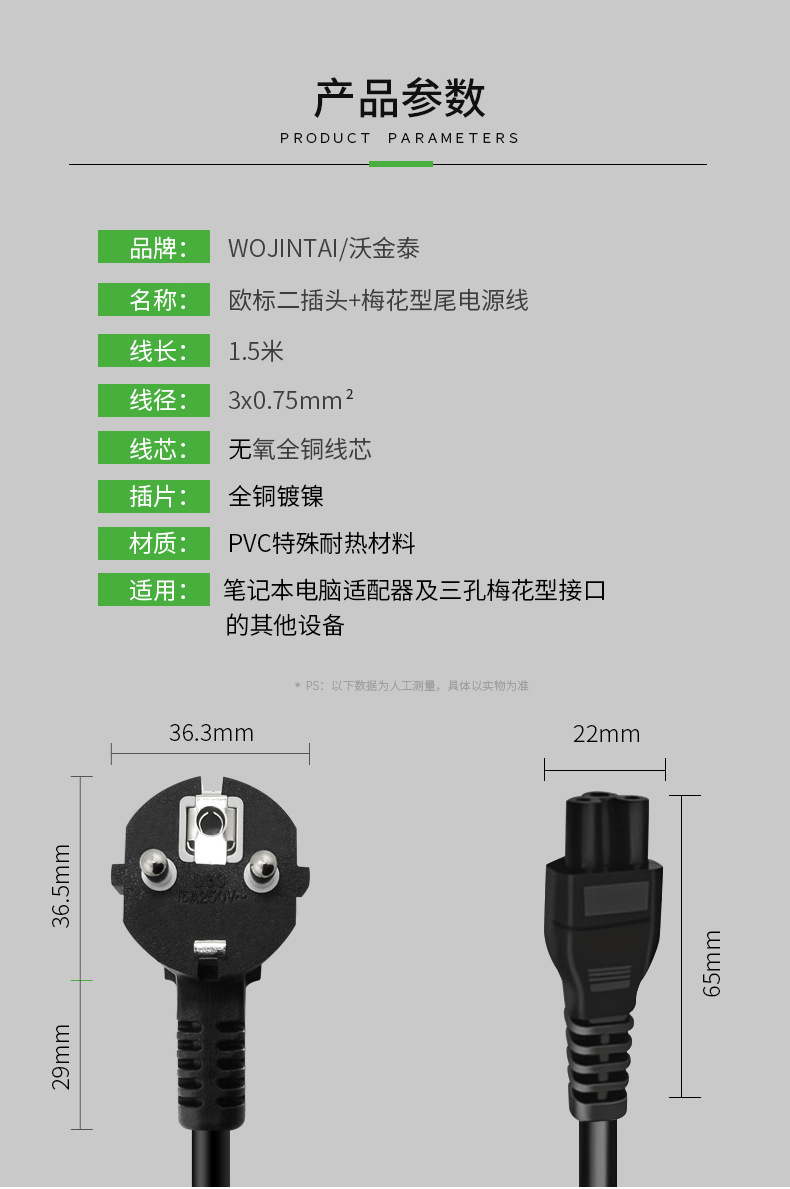 1,电线规格(铜丝平方数,芯数,护套外径护套材质等) 2,插头款式(哪国
