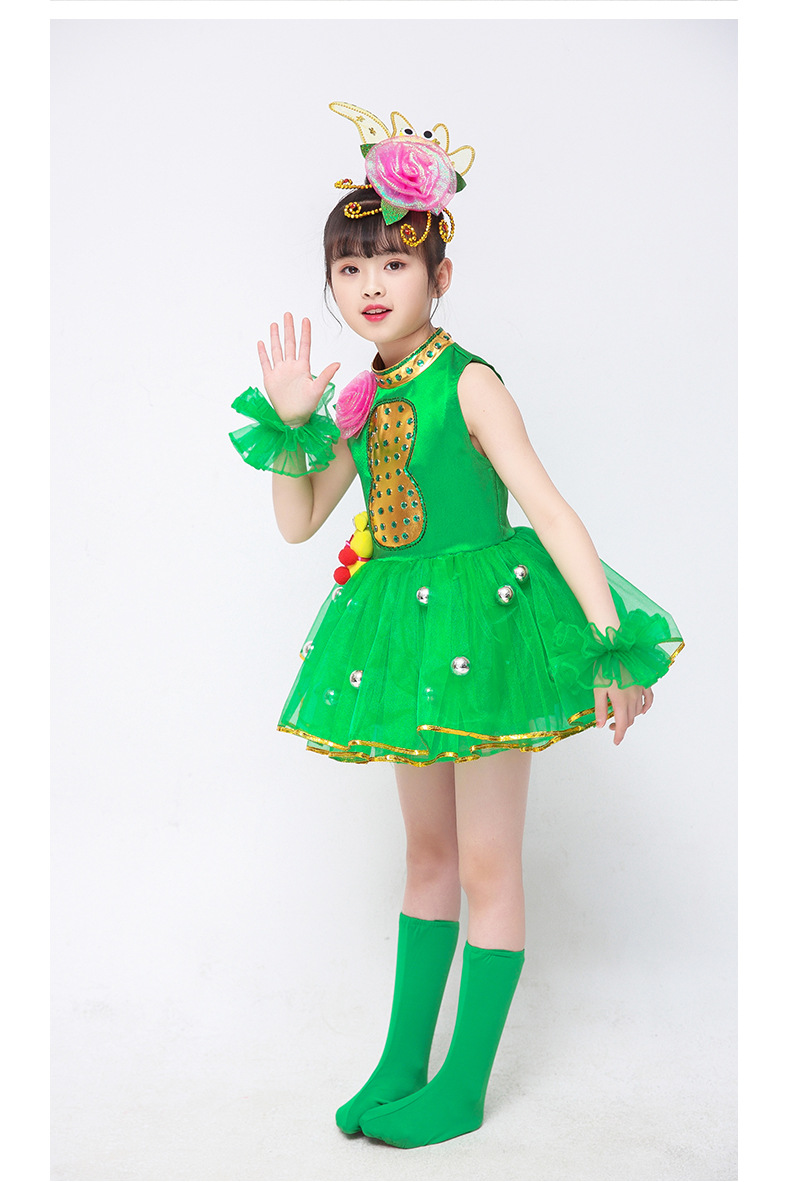 六一幼儿舞蹈小班我是一只小青蛙演出服动物卡通青蛙表演服纱裙