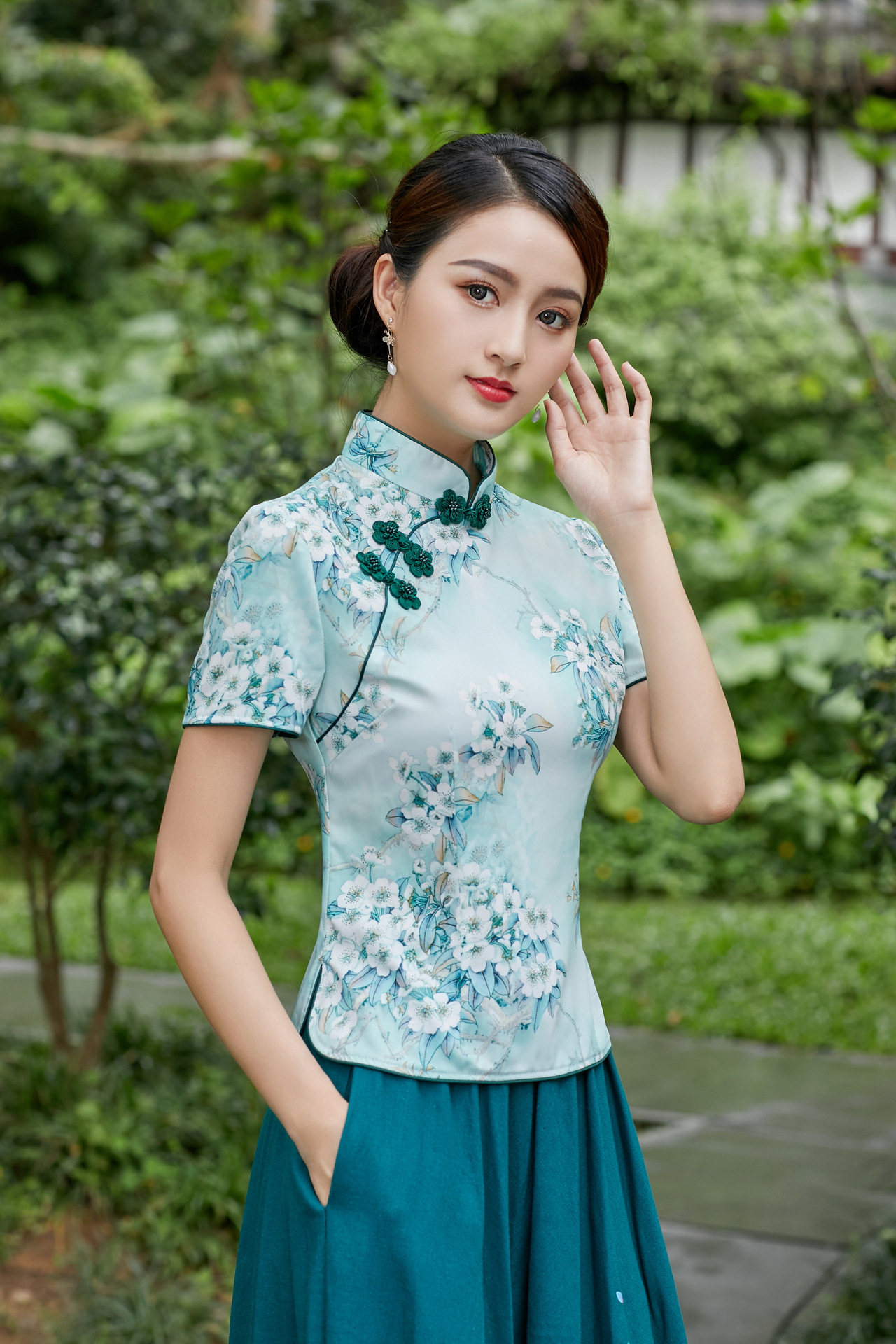 蕴诗坊厂家自营民族风中式民国学生风旗袍上衣1139