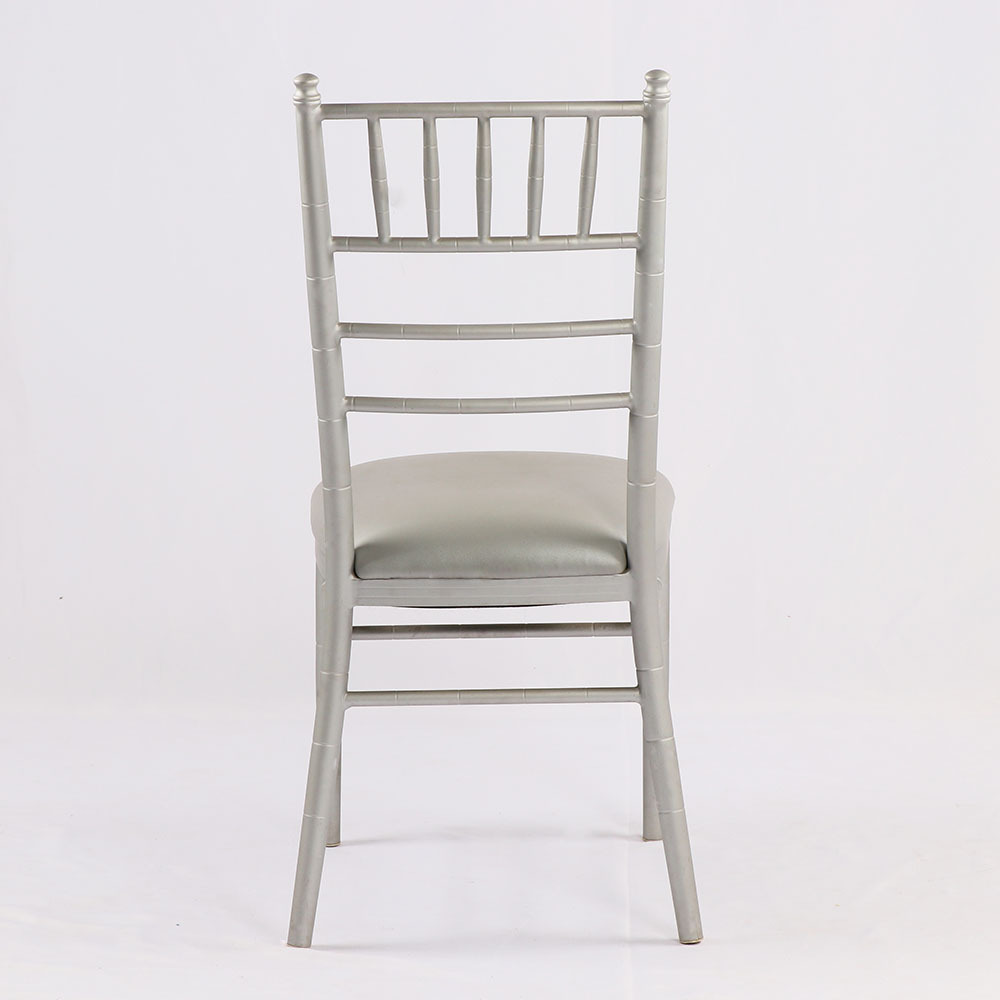 银灰色烤漆车节软包婚礼椅子 铝合金高品质竹节椅 酒店宴会椅厂家