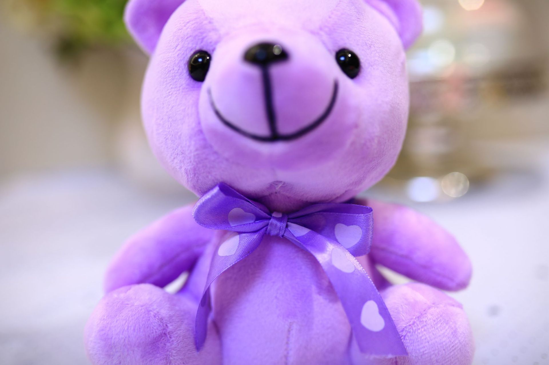 情人紫色熊抓机娃娃20cm娃娃机公仔网红抖音同款毛绒玩具礼品八寸