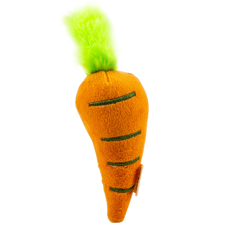 Factory Direct Sales Popular Vegetable Series Pet Toy Plush Sound Color Carrot Cat Toy