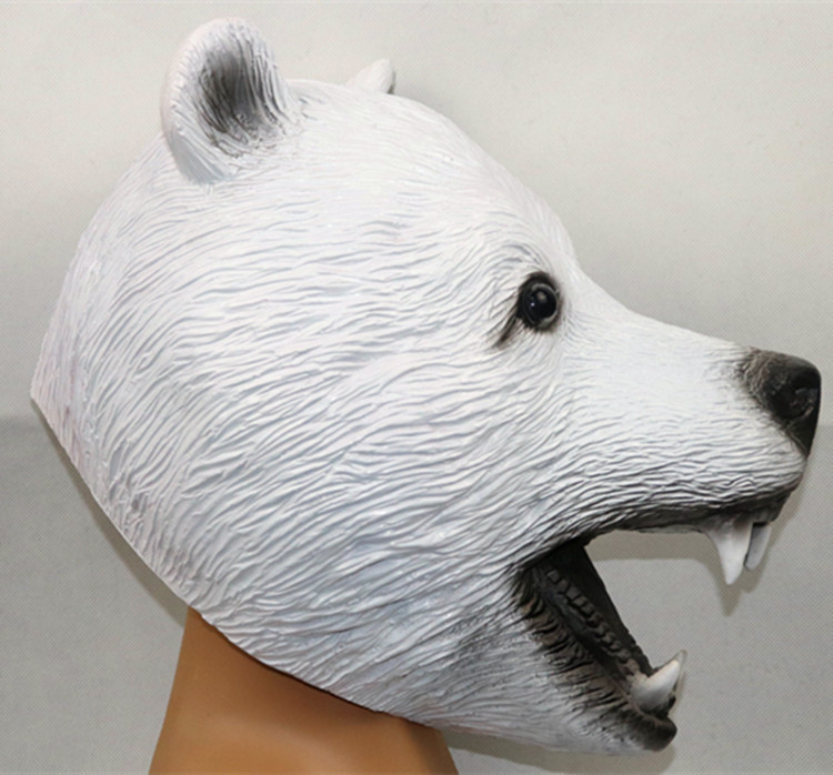 狗熊面具头套 可爱北极熊面具猫头套 万圣节cosplay动物头套面具
