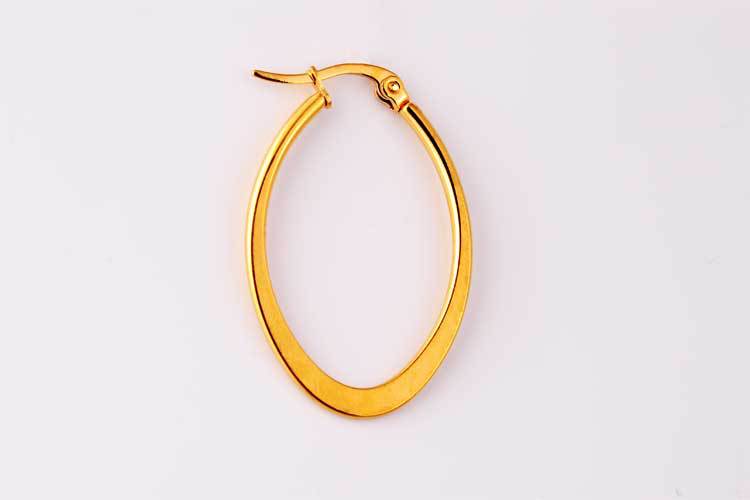 韩版时尚女钛钢椭圆大耳圈耳钉耳扣耳环批发 淘宝精品店跨境耳饰