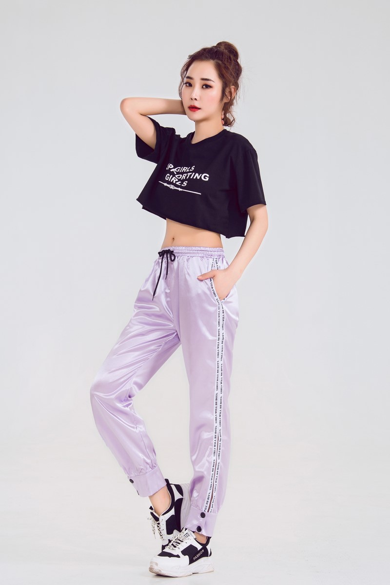 韩版爵士舞服装女套装成人嘻哈街舞现代舞蹈宽松练功裤子ds演出服