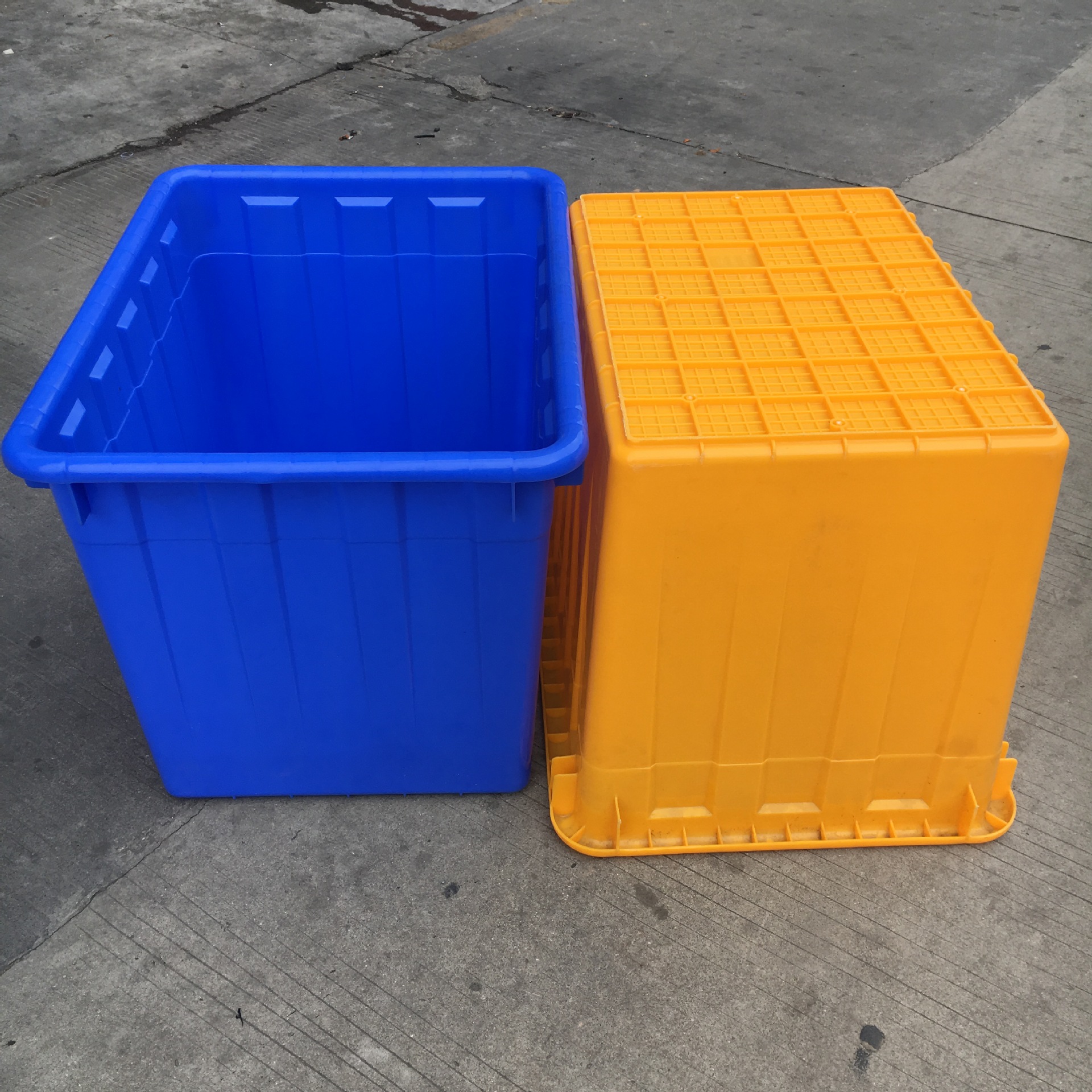 加厚塑料方箱600l塑料水箱加厚耐酸碱带轮塑料周转箱鱼产养殖箱