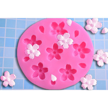 11连小花朵叶子翻糖硅胶模具 diy巧克力烘培蛋糕装饰黏土石膏模具