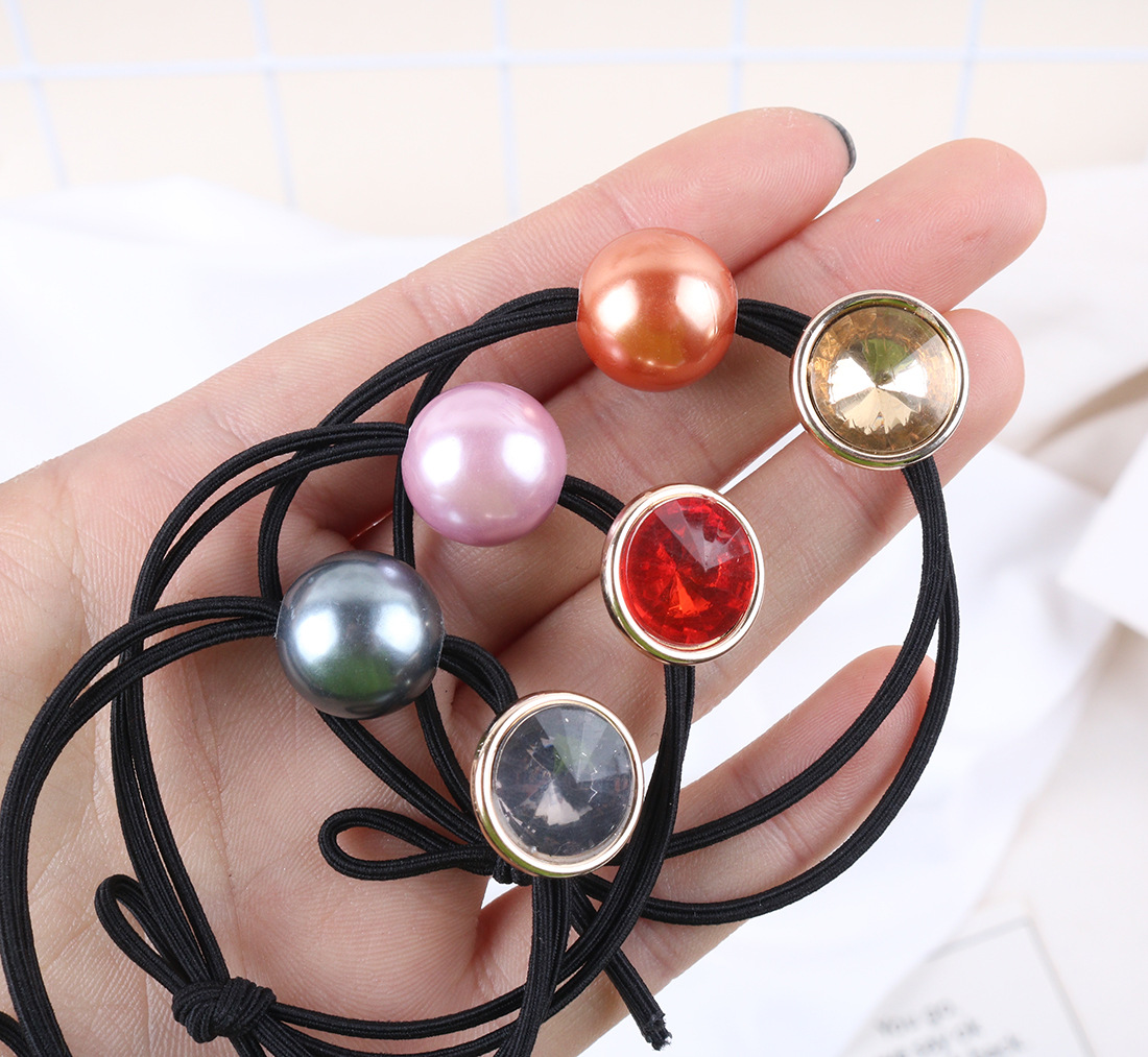 2020新款糖果色亚克力圆球发绳 甜美玻璃水钻发圈皮筋韩式发饰女