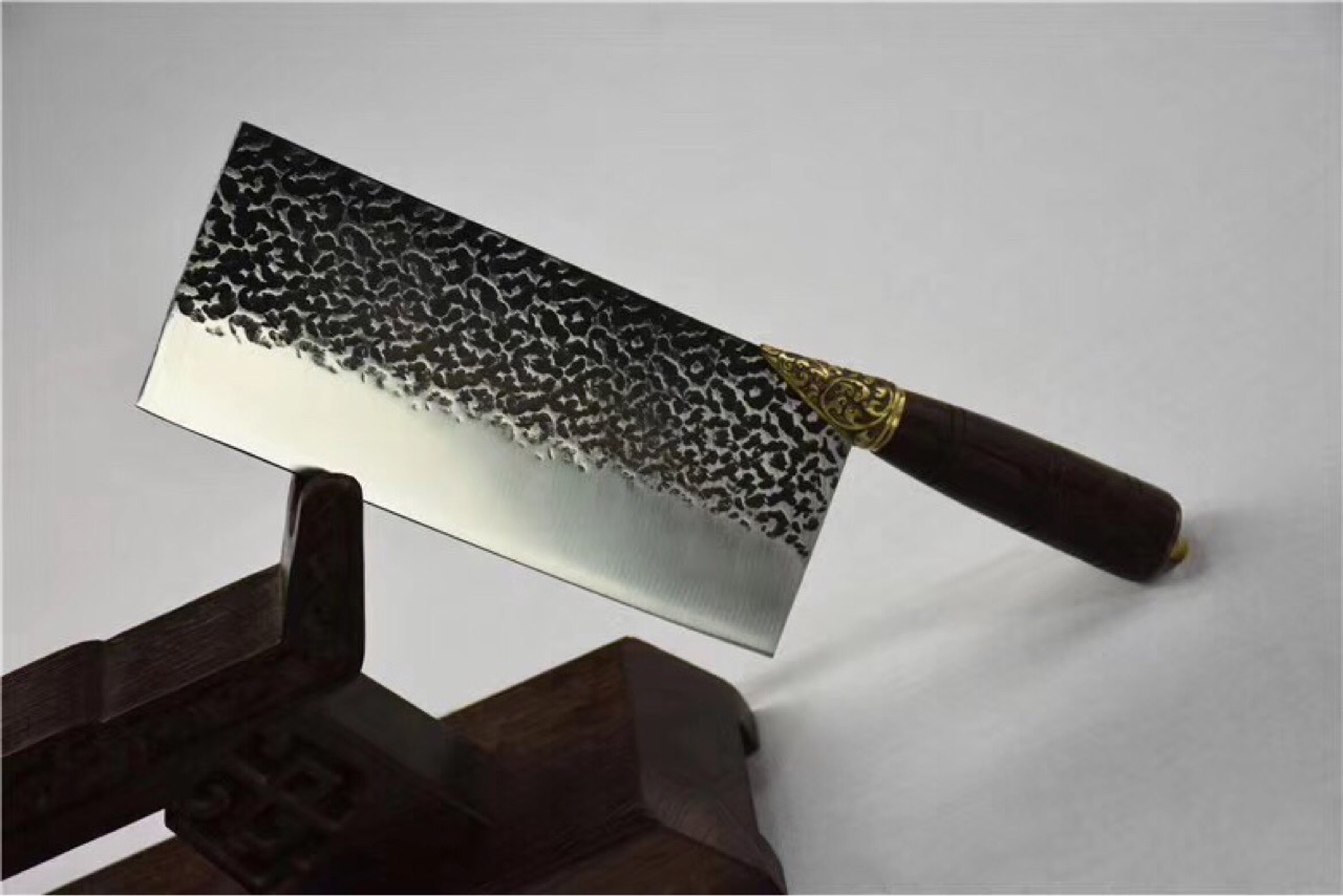 龙泉手工菜刀厨房用刀斩骨刀切肉刀厨师专用家用切菜刀 未开刃