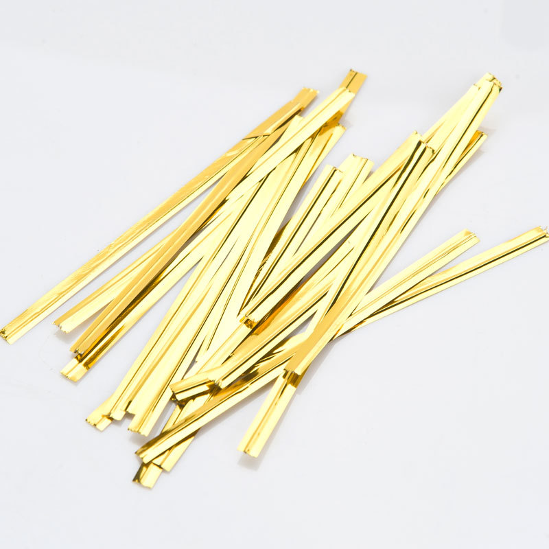 冲量批发8cm金色银色扎丝面包糖果礼品袋等绑扎带扎线各尺寸可做