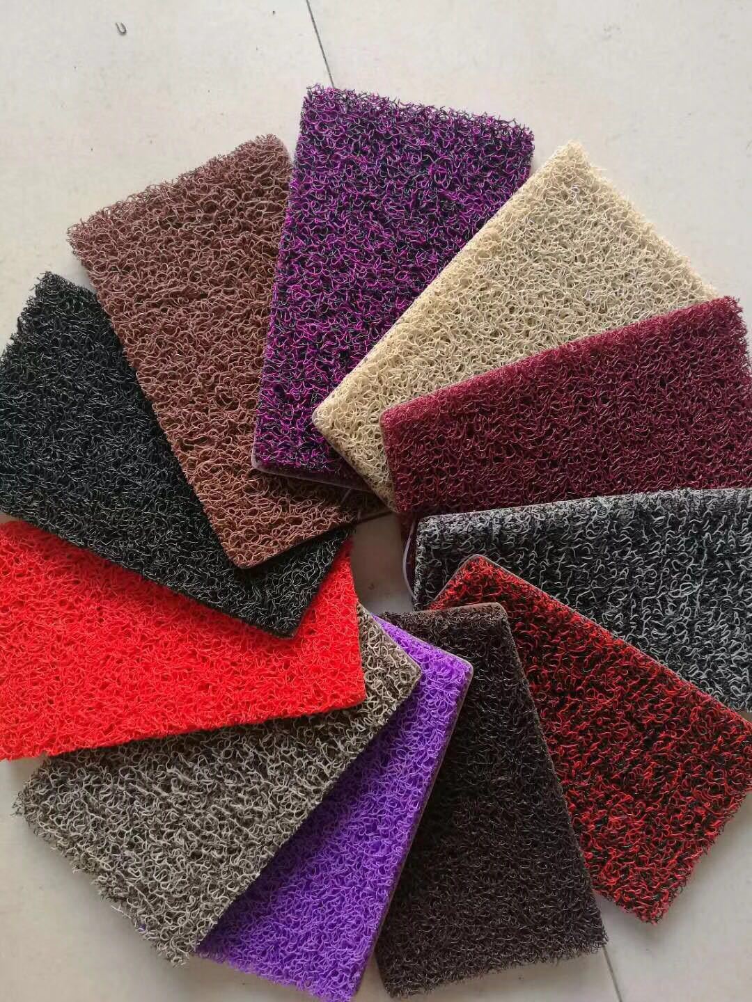 5mm厚度 可裁剪pvc卷材丝圈