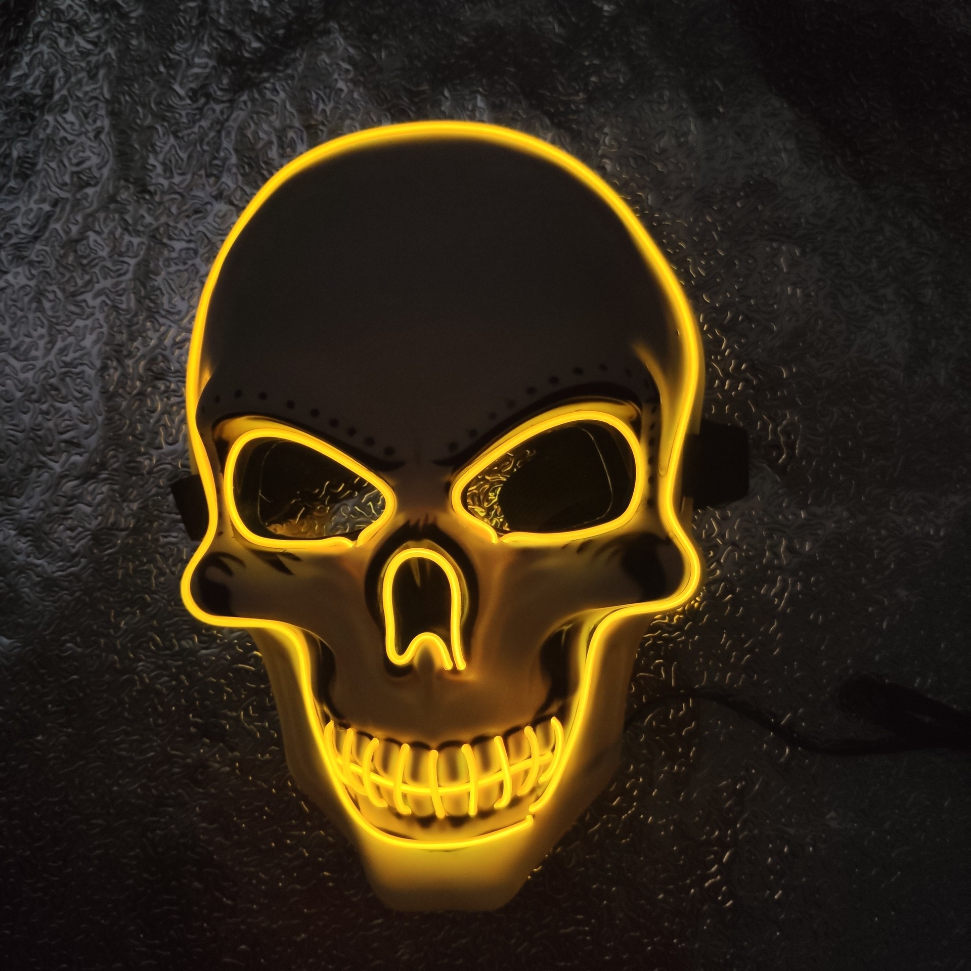 led发光面具鬼头恐怖cos万圣节冷光荧光面具marshmello面具舞会