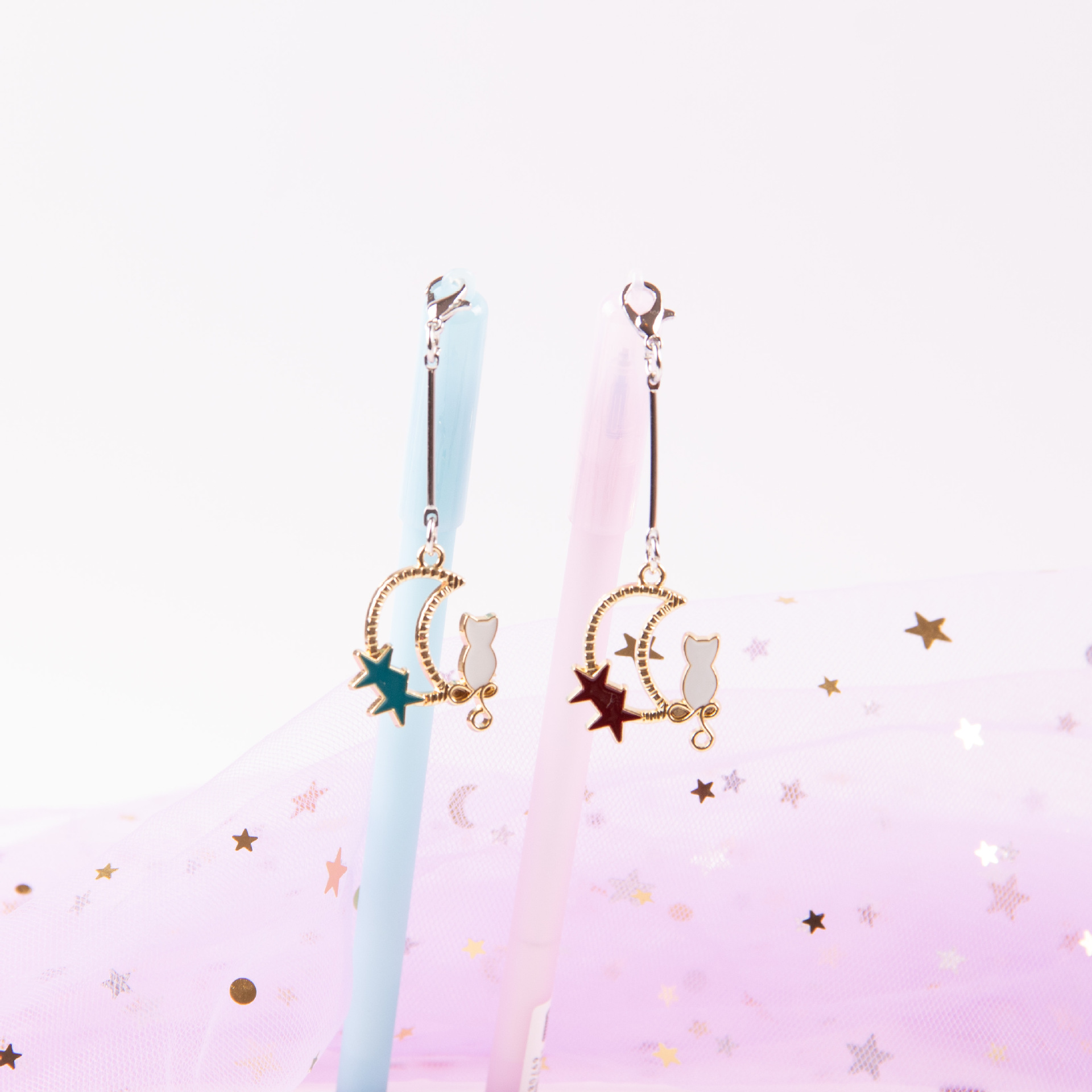 【吊坠可擦笔】创意星空猫咪挂件磨摩易擦热可消0.5mm学生中性笔