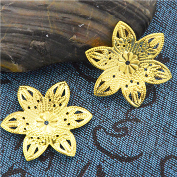 镂空铁皮花瓣 六叶金属铁花32mm 工艺品饰品配件批发