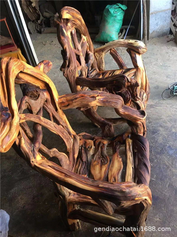 根雕茶几整体树根茶海茶台茶桌靠背椅子枣木实木凳子崖柏茶台墩子实木