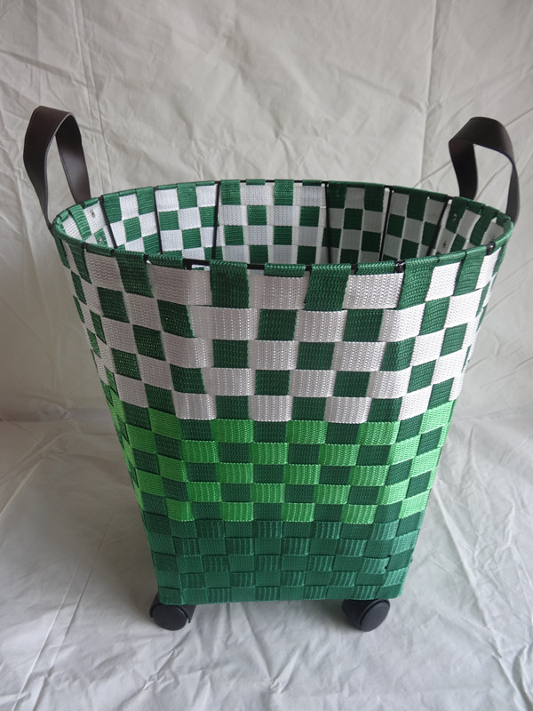 厂家供应pp带洗衣篮子pp收纳套装篮子编织洗衣篮尼龙织带篮子