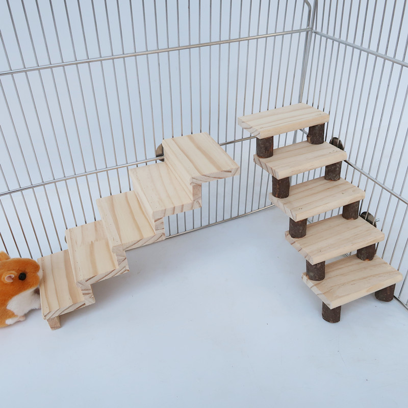 仓鼠玩具 鹦鹉跳板爬梯 仓鼠木质梯子玩具 原木楼梯 宠物玩具