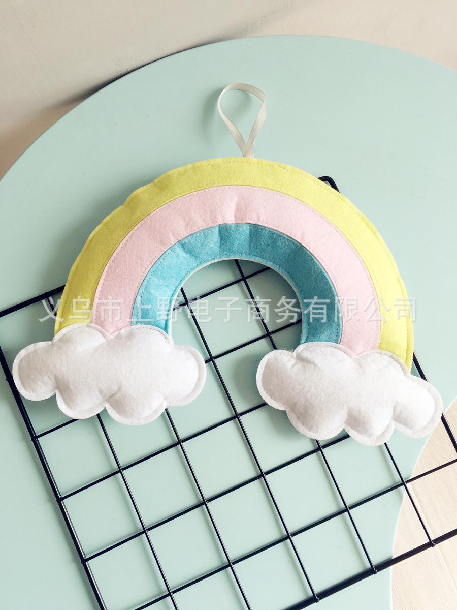 Ins Nordic Style Felt Children‘s Tent Decoration Wall Decoration Rainbow Cloud Pendant Children‘s Room Decoration 