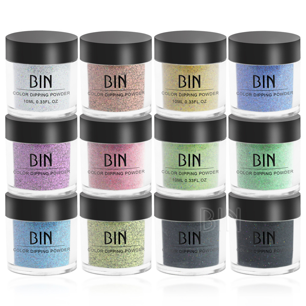 dipping powder美甲浸润粉镭射沾润粉 指甲闪粉蘸粉指甲饰品批发