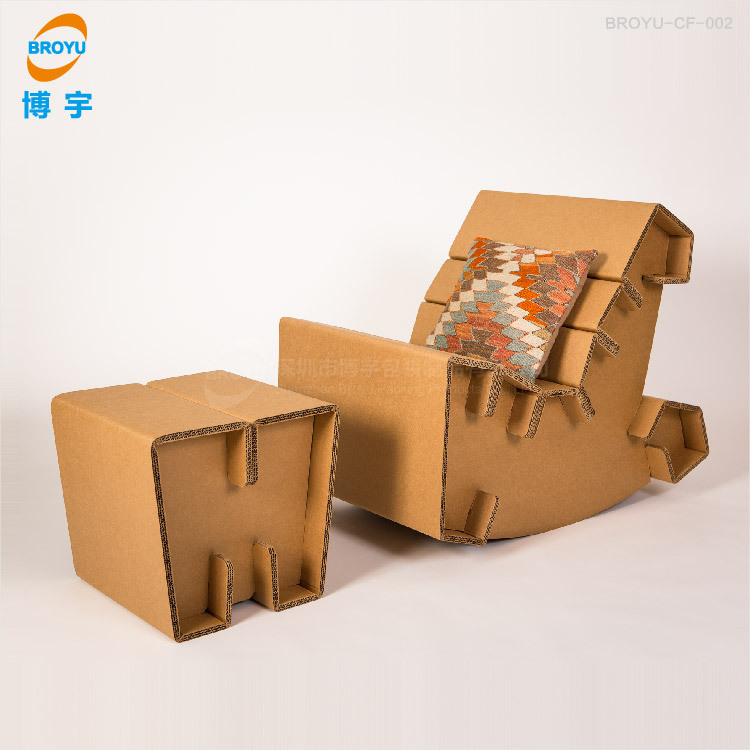 厂家热销款折叠瓦楞纸凳子 外贸纸沙发纸桌子 北欧纸质家具定制