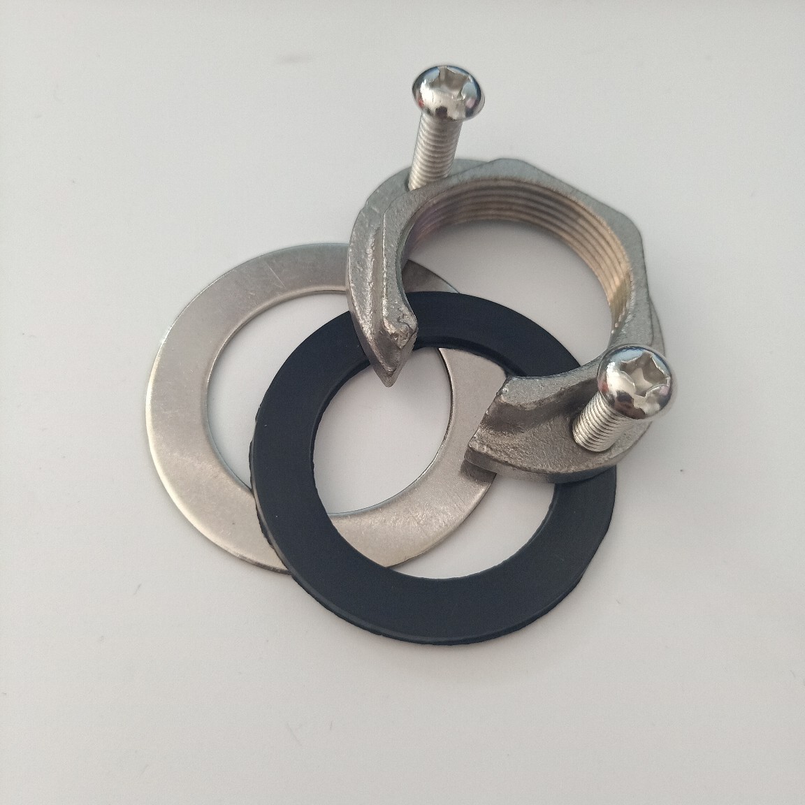 304开口高脚螺母单孔冷热水龙头固定配件不锈钢304锁紧螺母32牙管