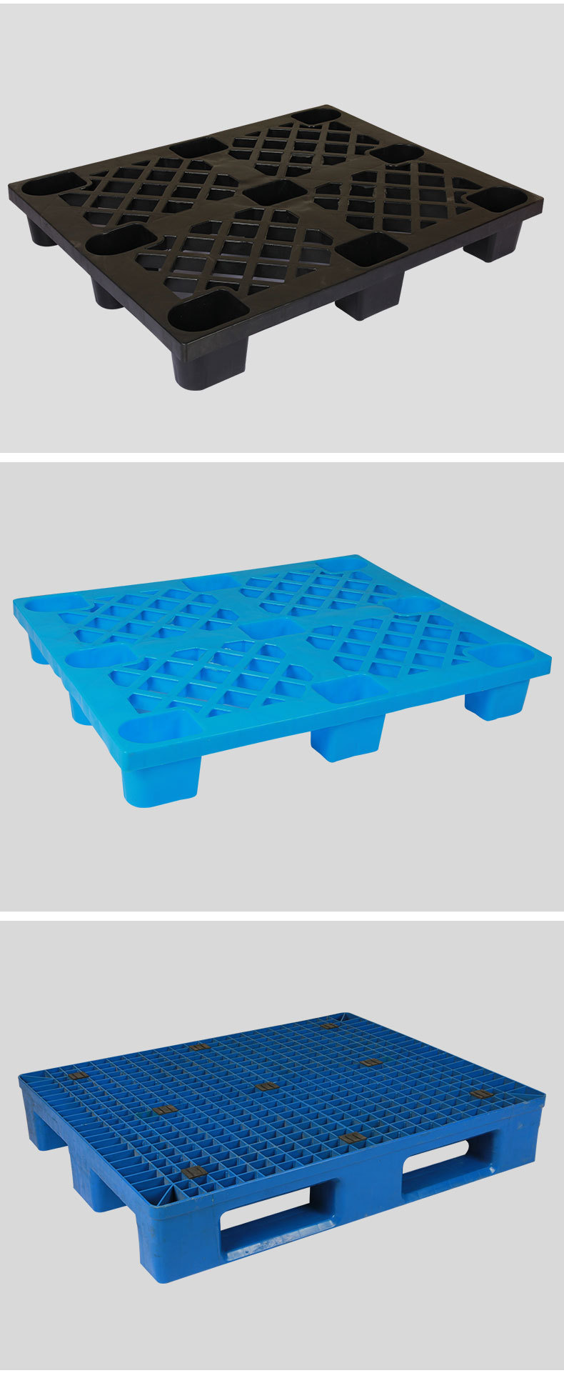 厂家塑料托盘 九脚塑胶网格卡板 仓库叉车托盘蓝色货运栈板防潮板