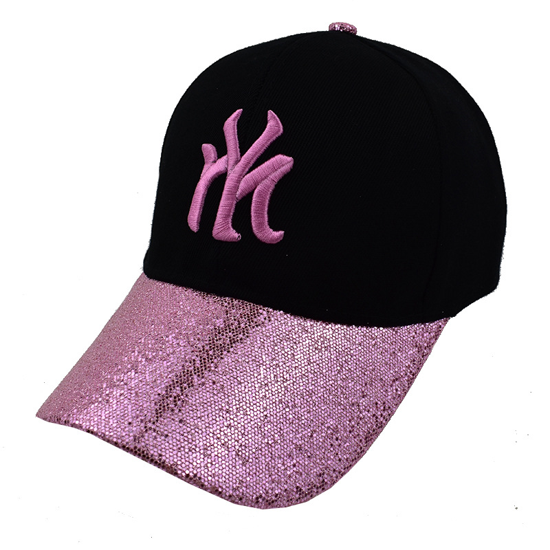 鸭舌帽女冬新款韩版亮片my棒球帽户外潮流运动嘻哈帽情侣遮阳帽