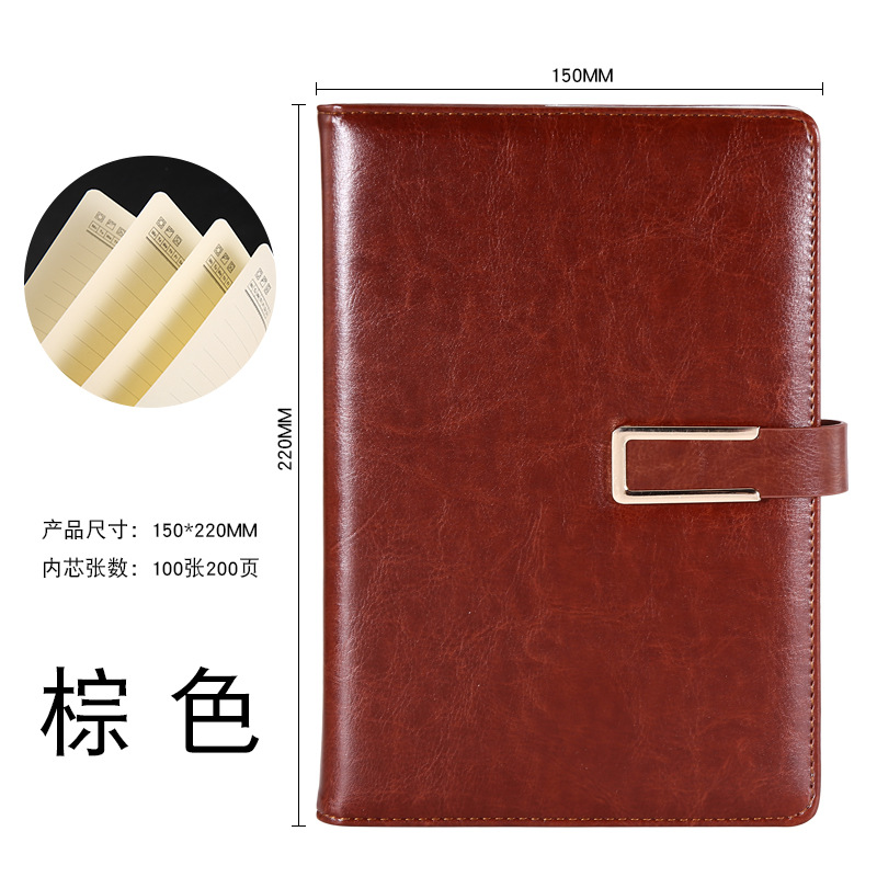 in Stock Wholesale Office Stationery Notebook U-Shaped Buckle Imitation Leather Business Notebook Made A5 Creative Notepad
