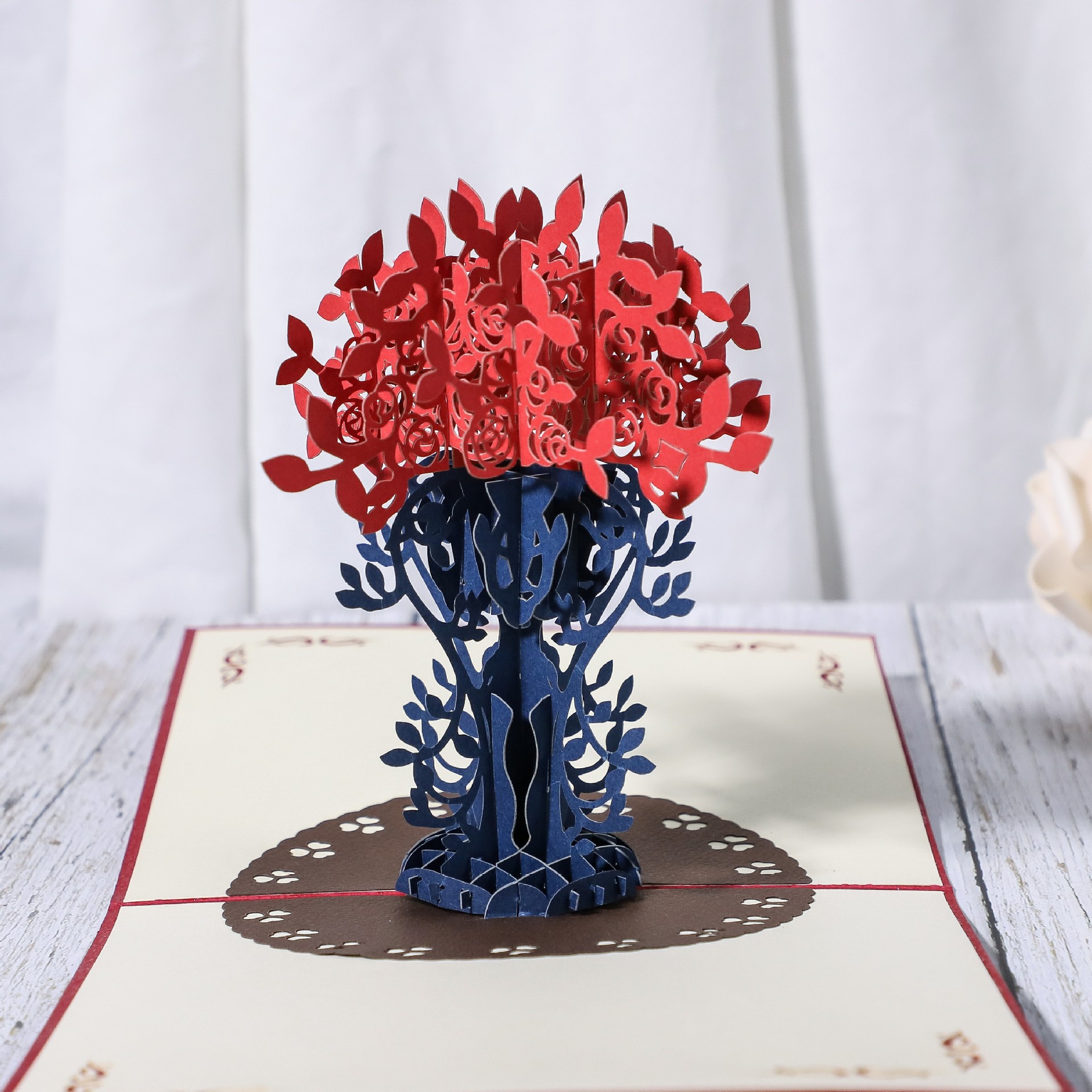 母亲节贺卡立体贺卡繁花似锦3d立体创意感恩生日祝福卡片