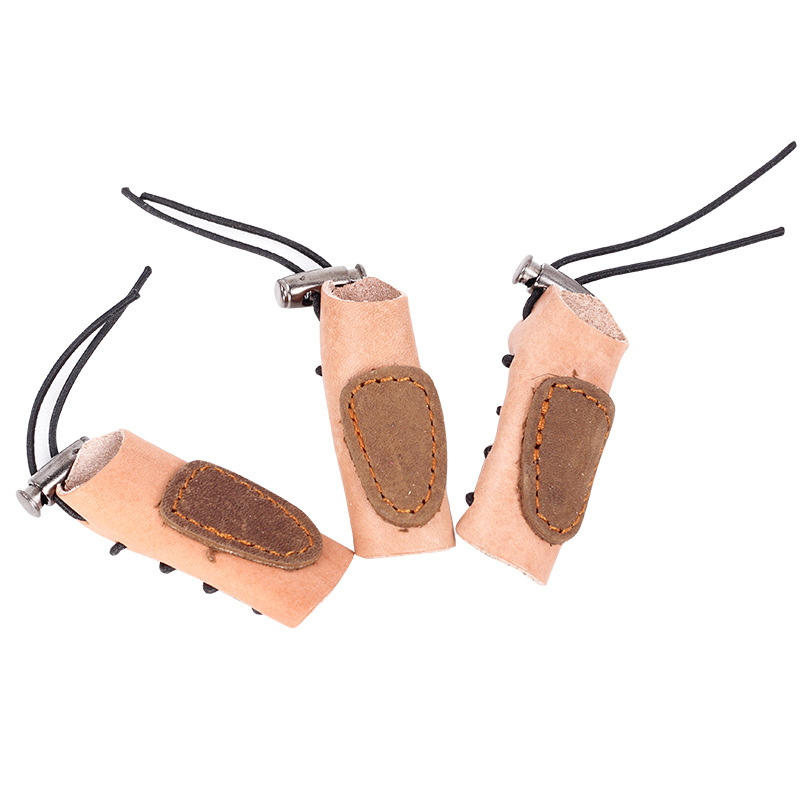 射箭三指独立护指牛皮护手保护手套直拉传统弓反曲弓护具弓箭指套