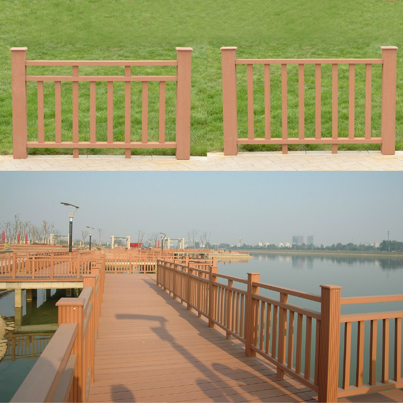 户外景观塑木护栏栈道平台防裂防腐木塑扶手栏杆公园水上凉亭护栏