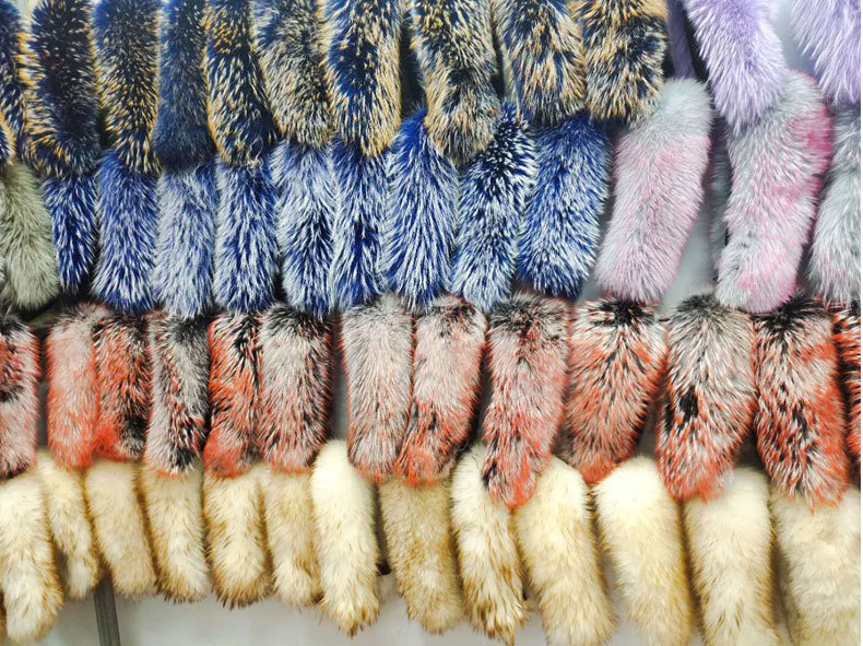 白貉子毛染色派克服毛领大衣毛毛领子真毛可染色支持打样定做尺寸