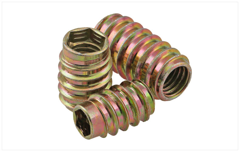 内外牙螺母 内六角无介家具实木连接螺母 直通预埋螺母m6 m8 m10