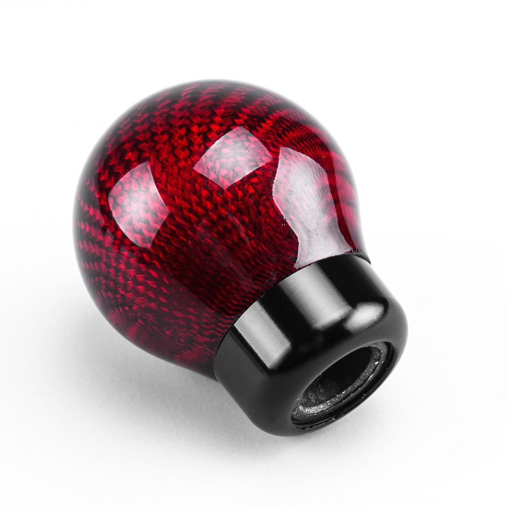 跨境热销真碳纹波棍头圆形通用档把头跨境汽车改装碳纤维纹排挡头