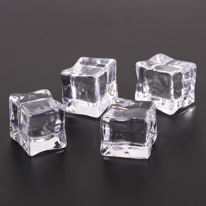 假冰块亚克力仿真冰块透明正方形塑料冰粒水晶石头酒吧拍摄道具批