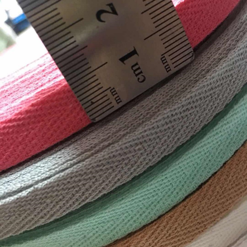 厂家现货 优质全棉 1cm 包边带 本白半漂白黑色彩色 人字 包边条