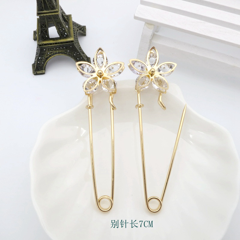 Anti-Exposure Pearl Brooch Female Word High-End Corsage Pin Butterfly Pin Scarf Buckle Skirt Mouth Waist-Closing Artifact